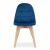 Artool Bora kék bársony étkezőszék, elölnézet