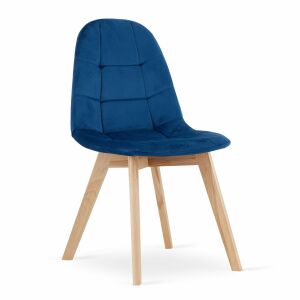 Artool Bora blue velvet dining chair, angled view - Dining chair