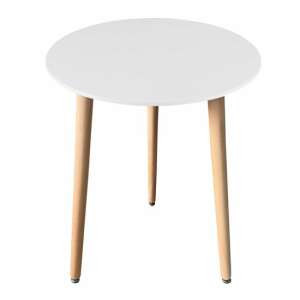 Artool Kami round white table with wooden legs, 60x74 cm - Kitchen Furniture