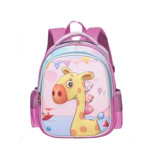 Daemi 3D Zsiráf hátizsák, rózsaszín, aranyos rajzfilm design óvodásoknak - Ovis hátizsák, táska