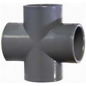 Cruce PVC 50mm, 4-way cross fitting for PVC pipes, grey - Water, Gas & Heating Installation