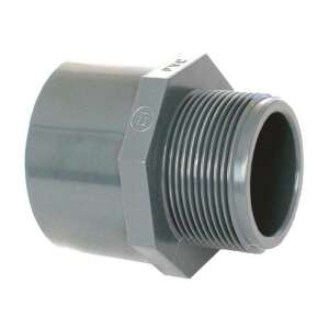 PVC adapter fitting with 50mm outer diameter and 1 1/2 inch male thread - Water, Gas & Heating Installation