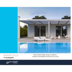 CGT Alkor PF3000 Adriatic Blue pool liner, 2.05m wide, reinforced PVC membrane for swimming pools - Pool liner