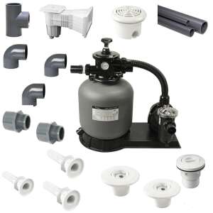 Pool filtration kit for concrete pools with PVC liner, 24 cubic meters maximum volume - Filtration System & Pool Circulator