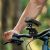 iUni A22 body camera mounted on bicycle handlebar for recording