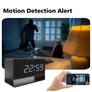 iUni IP27 hidden camera alarm clock with motion detection alert - IUni