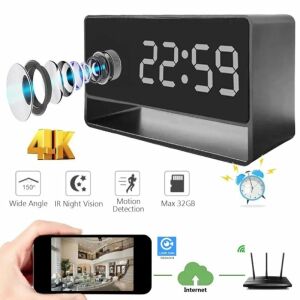iUni IP27 Mini ceas cu cameră spion cu vizualizare 4K, vedere nocturnă și detectare a mișcării - Camere de supraveghere