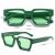 Retro Okulary przeciwsłoneczne Square iUni iEye, UV400, Zielone 135415325