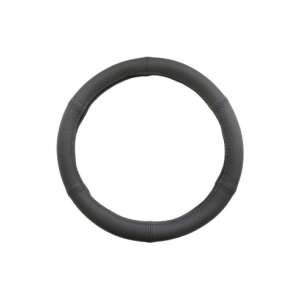 Black perforated leather steering wheel cover, 35-37 cm - Car Steering Wheel Cover