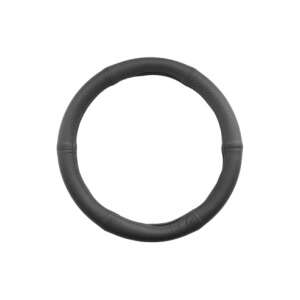 Black genuine leather steering wheel cover with perforation, 44-46 cm - Car Steering Wheel Cover