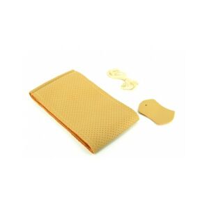 Perforált bőr kormányburkolat, M-es, tű és cérna, krémszínű 127003669 - Autós kormányhuzat