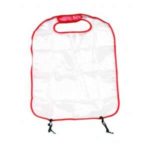 Protectie PVC Bottari pentru spătarul scaunului din față, transparentă cu bordură roșie, pentru scaune auto - Bottari