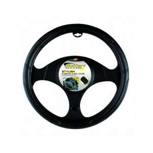 Black leather steering wheel cover, Bottari Stylish, 37-38 cm - Bottari