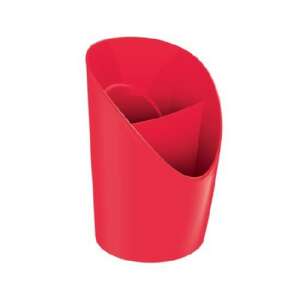 Esselte Europost Vivida red pen holder, 2 compartments, for pens, pencils, scissors - Office accessory
