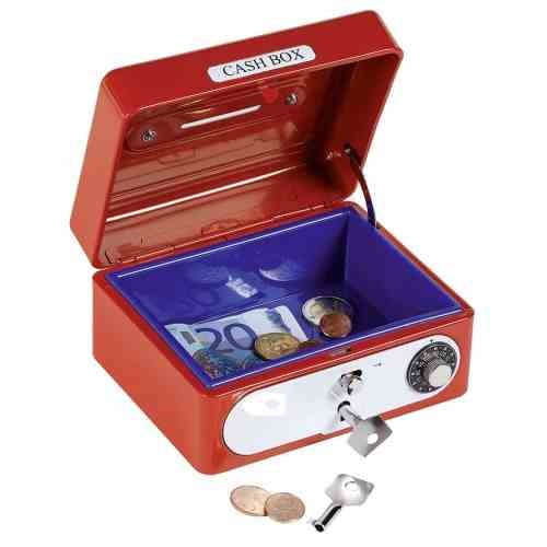 Duplazáras fém széf #piros