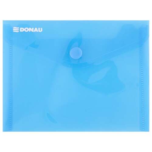 DONAU A6 blue PP document folder with snap closure