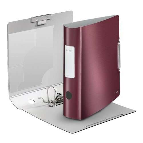 Leitz 180 Active Style A4 gyűrűs mappá, 82mm, gránátvörös, nyitott