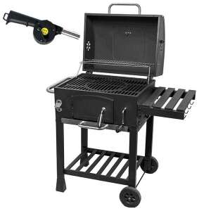 GrillMaster ProBend GM5000 Full Metal faszenes grill hőmérővel, fekete - Grillezés & Kültéri főzés