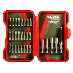 29-piece Bit and Adapter Set for Screwdriver, Raider 157792 102570625 - Tool accessories