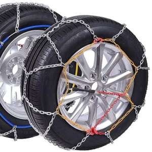 Homasita KNS130 snow chains on car tires, rhombus pattern - Snow Chain