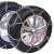 Homasita KNS130 snow chains on car tires, rhombus pattern