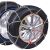 Homasita KNS130 snow chains on car tires, rhombus pattern