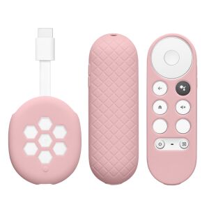 Kwmobile Jasnoróżowy silikonowy zestaw osłon ochronnych do pilota i urządzenia Google Chromecast 2020 4K - Koc na meble ogrodowe