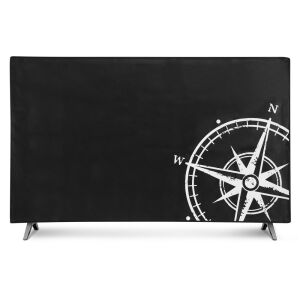 Kryt na televízor Kwmobile pre televízor 65 palcov, čierna/biela, plast, KWM0000118S006C, predný pohľad - Doplnky k záhradnému nábytku