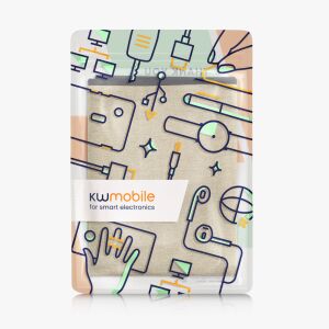 Kryt na televízor Kwmobile pre televízor 55 palcov, béžová ľanová tkanina, balenie - Doplnky k záhradnému nábytku