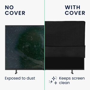 Kwmobile 40 hüvelykes TV porvédő tok, fekete lenvászon anyag, megőrzi a képernyő tisztaságát - Kerti bútor takaró