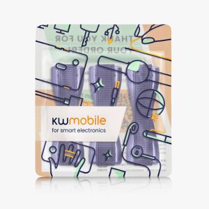 Kwmobile Zestaw 3 elastycznych uchwytów do telefonu w kolorze fioletowym dla smartfonów - Artykuły techniczne i elektronika