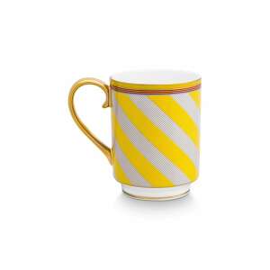 Chique Stripes Gelber Porzellanbecher 350ml 102716794 - Pip Studio