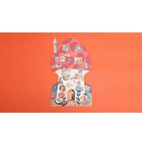 Cutie Londji Sweet Dreams puzzle reversibil, casă în formă de ciupercă cu personaje de vis, asamblată