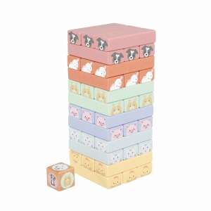 Orange Tree Toys Farm Animal Stacking Tower Game, wooden blocks with farm animal designs, for ages 3+ - Orange Tree Toys