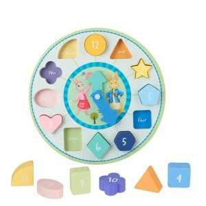 Peter Rabbit™ Shape Sorting Clock wooden toy, clock puzzle, learn shapes and numbers, educational toy for kids - Orange Tree Toys