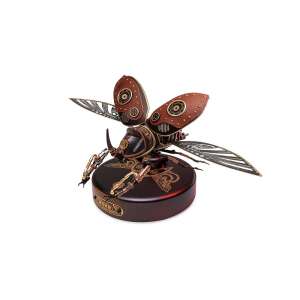 ROKR 3D mechanical rhinoceros beetle model, assembled, steampunk design, black and gold - Puzzle