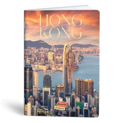 LIPAMILL Utazási füzet A4, 40 oldal, kockás, Hongkong utazási célpont a borítón