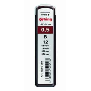 ROTRING hi-Polymer 0,5 mm B grafitbél utántöltő, 12 db/csomag - ROtring