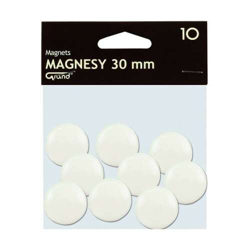 Grand Magnesy 30 mm fehér mágnesek, 10 darabos csomag - Táblamágnes