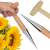 Bulb planting tool, wooden handle, metal tip, gardening tool