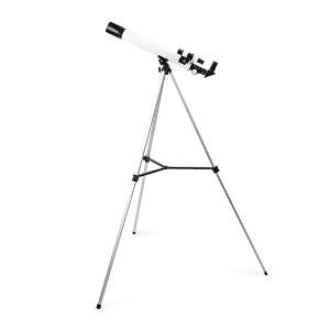 Távcső, Apertúra: 50 mm, Gyújtótávolság: 600 mm, Finderscope: 5 x 24, Maximális munka magasság: 125 cm, Tripod, Fehér / Fekete