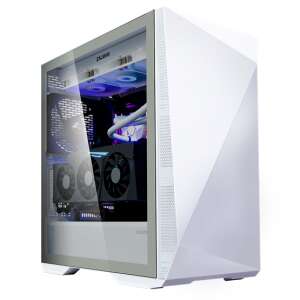 Zalman Z3 Iceberg White Mid-Tower PC Case, angled view - Zalman Computer Case