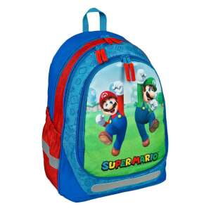 Super Mario Jump Schulrucksack, blau mit roten Akzenten, mit Mario und Luigi Figuren - Nonbrand Schultaschen, Ranzen