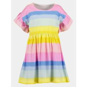 Рокля Blue Seven с райе с дъга и къдрици на ръкавите за момичета, 3-4 години - Бебе & Малко дете