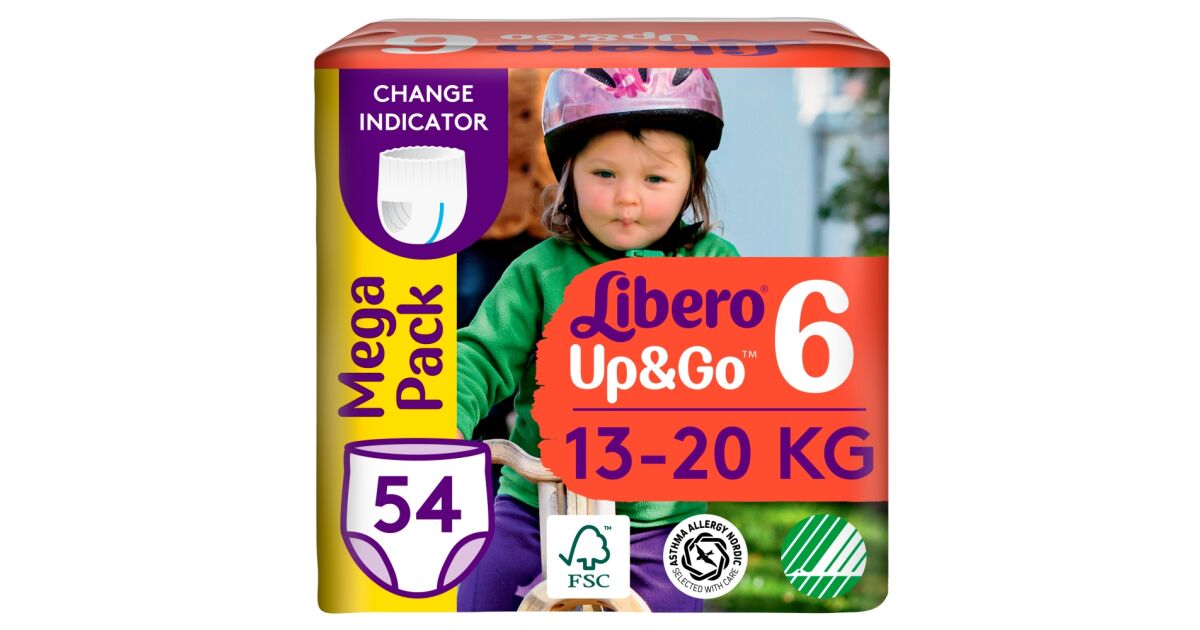 Libero Up&Go Pull-Ups Diapers 13-20kg Junior (54pcs