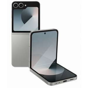 Samsung Galaxy Z Flip 6 5G, silber, faltbares Telefon, geschlossene und geöffnete Ansicht - Handys