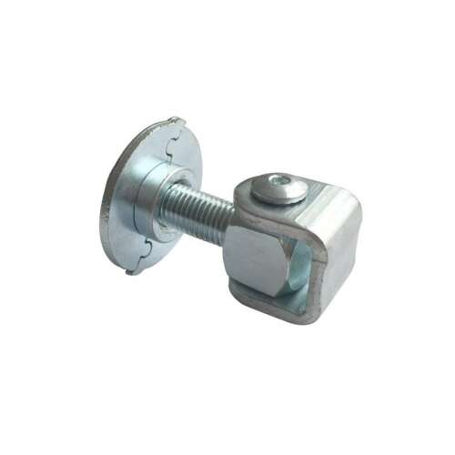 Adjustable Hinge M16 with 52 mm Round Plate, Galvanized, EmaConstruct, for Swing Gates