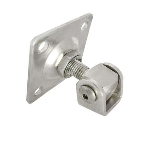 Adjustable Hinge with M24 Plate 120x120 mm, Galvanized, EmaConstruct, for Swing Gates