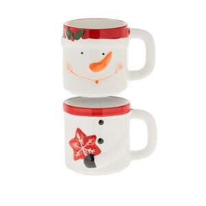 2er-Set Kaffee- und Teetassen, Keramik, mit Schneemann, 3D, 290 ml 102631135 - Servierzubehör