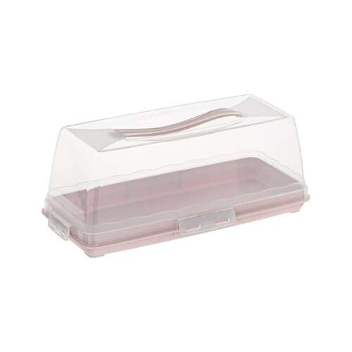 Rectangular Plastic Cake Storage Box with Handle and Lid, 35.5x15x14 cm 102631190